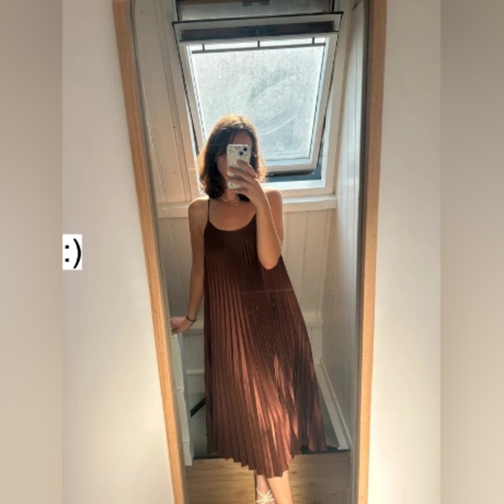 Mango Chocolate Brown Midi Dress